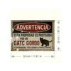 Funny Fat Cat Spanish Metal Wall Art Poster for Farmhouse Decor