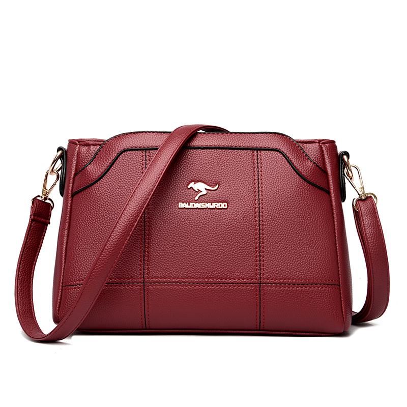 Mäkká pravá kožená taška cez rameno pre ženy Crossbody tašky Ležérne dámske kabelky Messenger taška