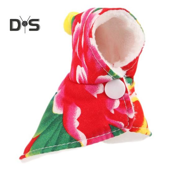 Small Animals Clothes for Parrot Winter Bird Costume Warm Parrot Cloak Shawl Pet Cosplay Photo Prop for Parrots Budgerigar Parakeet