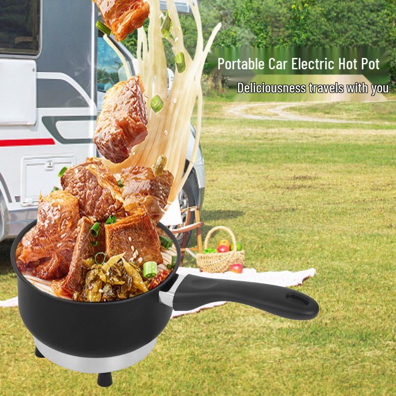 Truck Driver's 12V/24V Portable Electric Frying Pan and Hot Pot for Instant Noodles Cooking