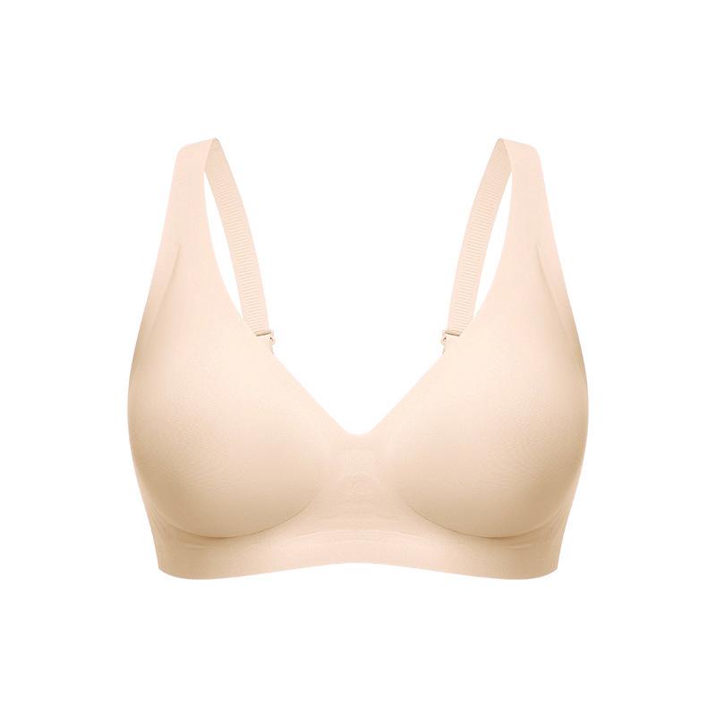 Jelly Glue Underwear Women's Personality Leopard Print Printing Seamless Invisible Thin Large Chest Small Soft Support Bra