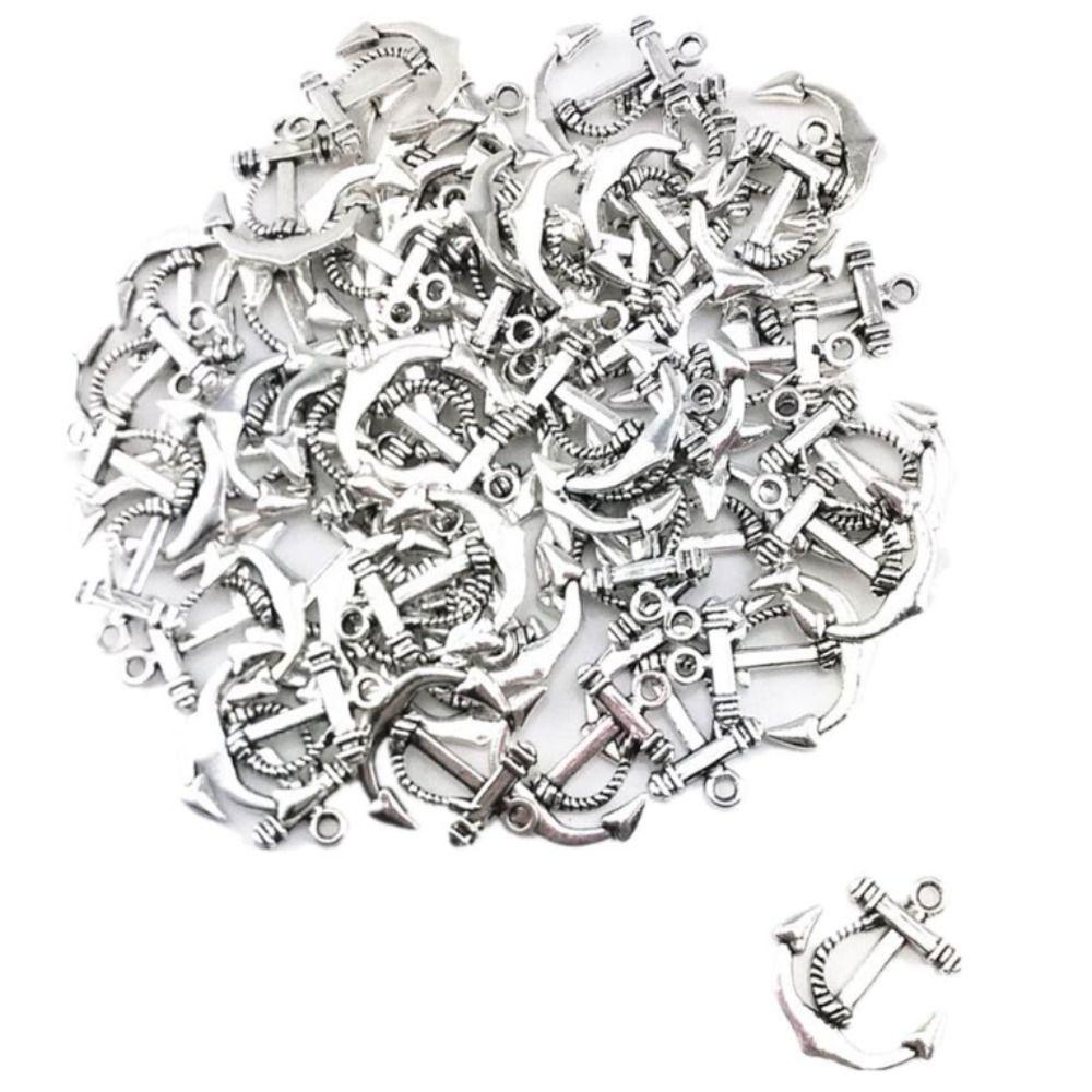 

Vintage Silver Vintage Silver Anchor Alloy Anchor Sign Smooth Metal Charms For Bracelets