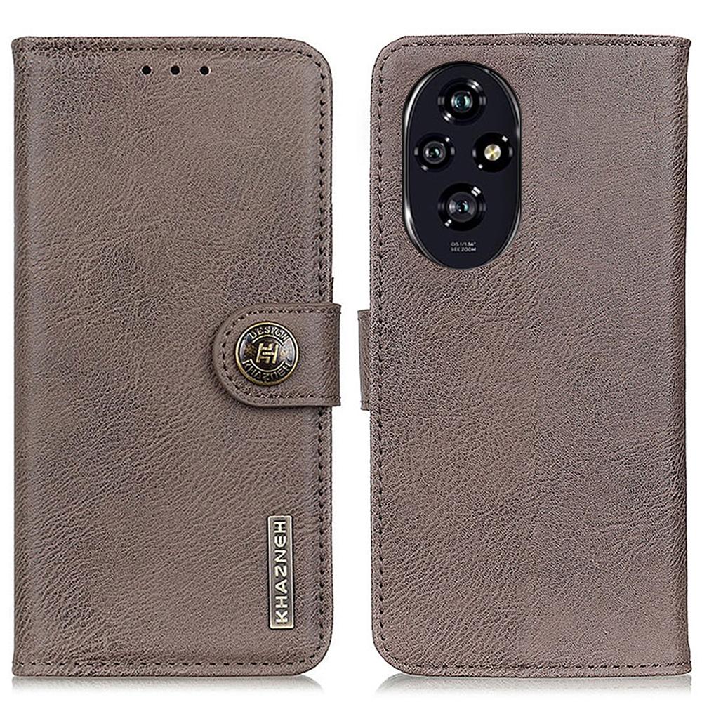 

KHAZNEH Чехол для Honor 200 Pro 5G Кожаная текстура коровьей кожи PU Кожаный чехол-кошелек для телефона Khaki