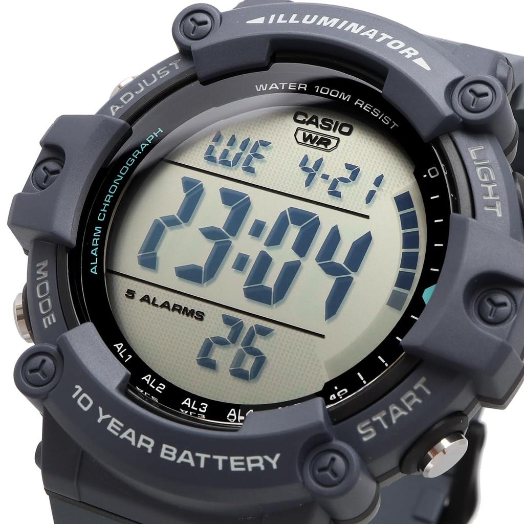 Casio Standard-Digital-Herrenuhr AE-1500WH-2AV, Blaugrau, günstiges Casio, internationales Modell [Parallelimport]