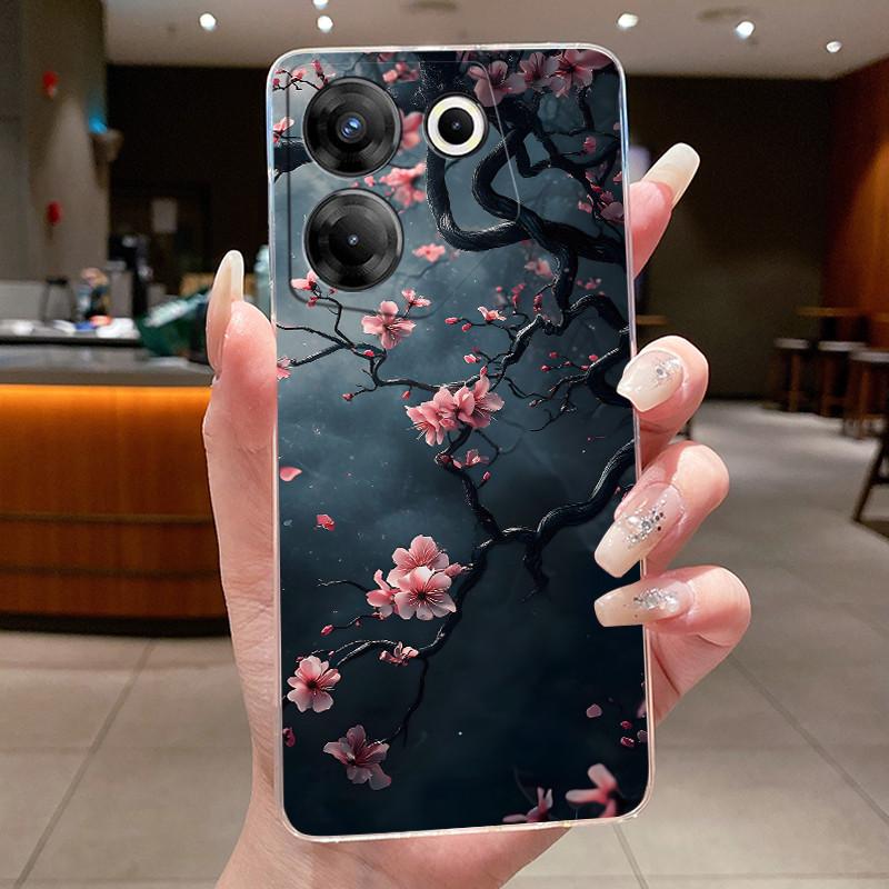 

For Tecno Camon 20s Pro 5G CK8nB Phone Casing Clear Luxury Fashion Butterfly Flower Soft TPU Silicone Cover Camon 20 Pro 5G Case Tecno Camon 20s Pro 5G