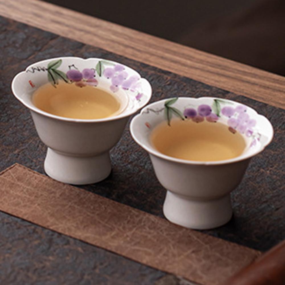 Chinese Ceramic Teacup Floral Pattern Coffee Cup For Adults