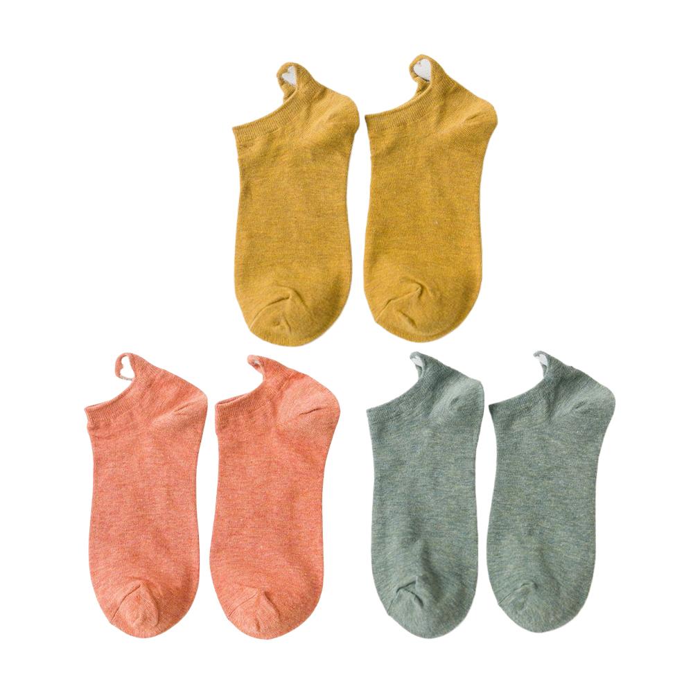 3 Paar Damen Bestickte Kurze Knöchelsocken Set Frühling Sommer Liebesherz Japanischer Stil Bonbonfarbe Lässig Mode Baumwollsocken