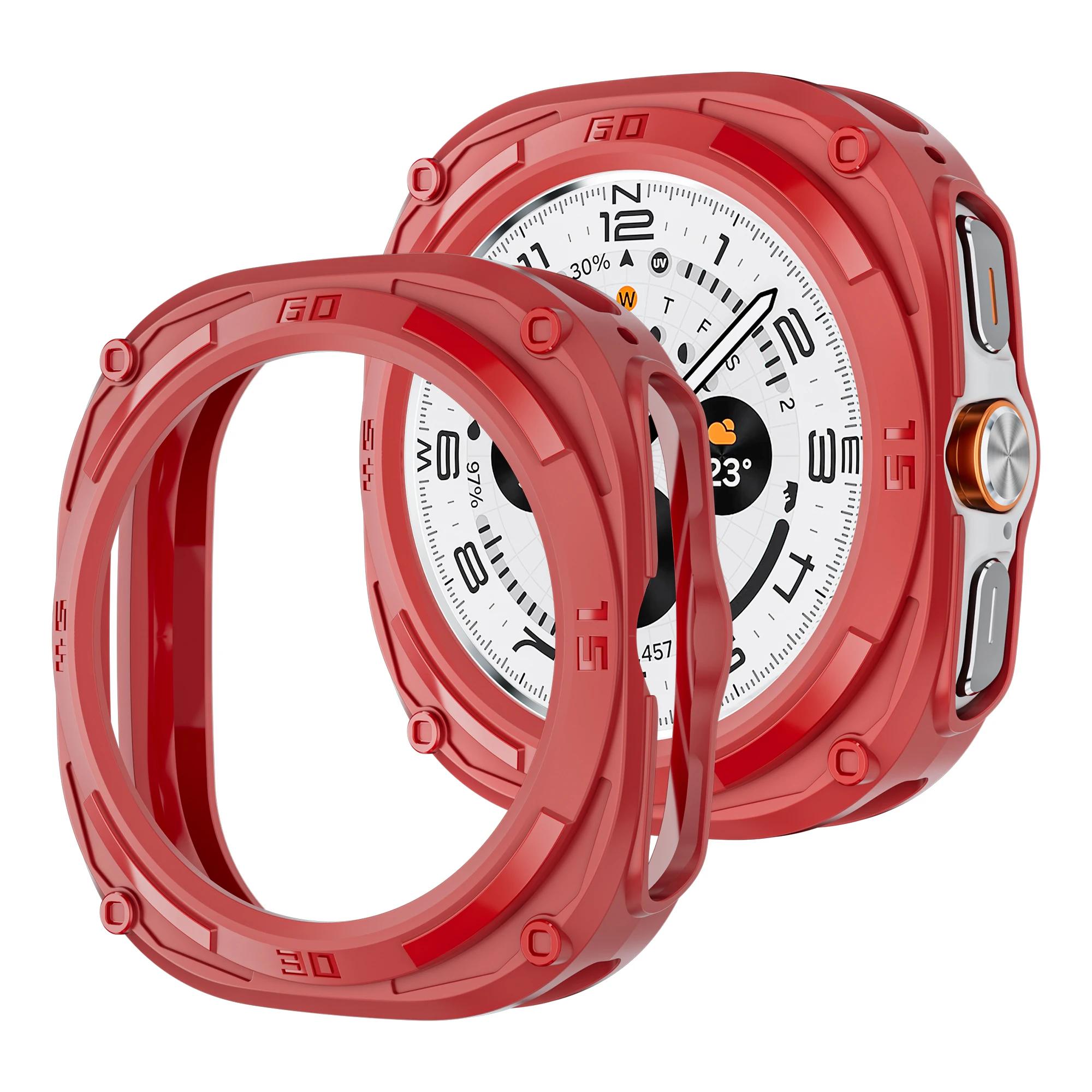 

Защитная пленка для Samsung Galaxy Watch Ultra Case 47 мм Аксессуары Жесткая рамка для ПК Защитный бампер Чехол для Galaxy Watch Ultra Galaxy watch 7 Ultra 47mm красный