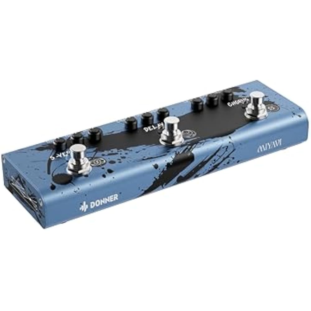 Donner x MIYAVI 3 in 1 Guitar Effector Chorus Delay Reverb Space Multi Pedal Dimension Weaver