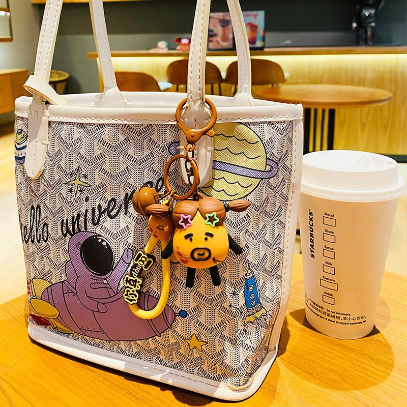 Adorable Potato Family Keychain Cute Cartoon Potato Doll Bag Charm Pvc Zinc Alloy