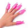 Set of 10 nail clips, nail polish remover, gel hybrids, pink