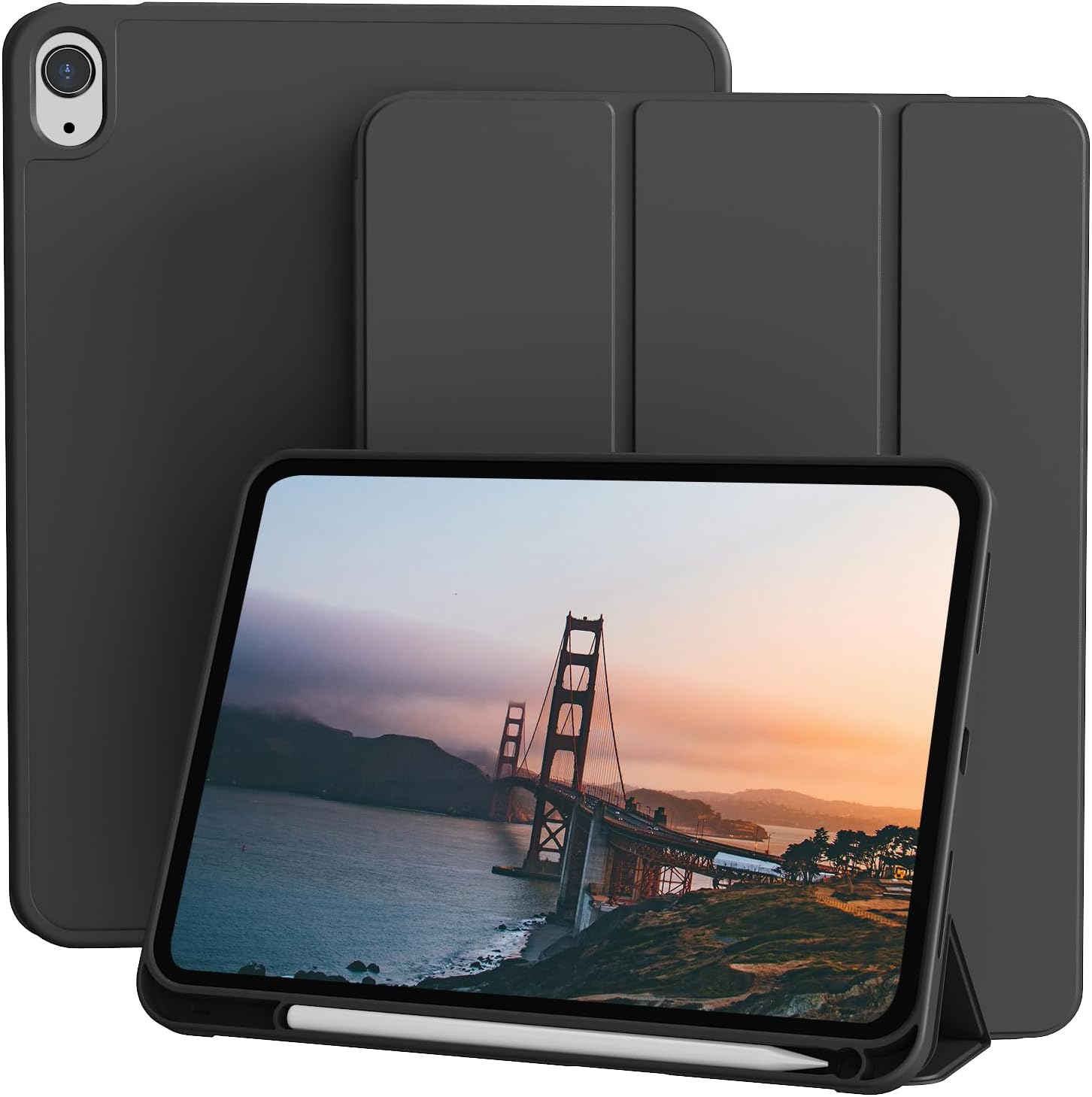 

Case for IPad (A16) 11th/10th Generation (11/10.9 Inch, 2025/2022) with Pencil Holder, Slim Trifold Stand Smart Cover & Soft TPU iPad (10th ) 10.9- чорний