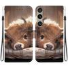 Handmade PU Leather Flip Case for Sony Xperia 1 VI Anti-Slip Shockproof Cover with Wrist Strap & Heart/Rose Cat Designs