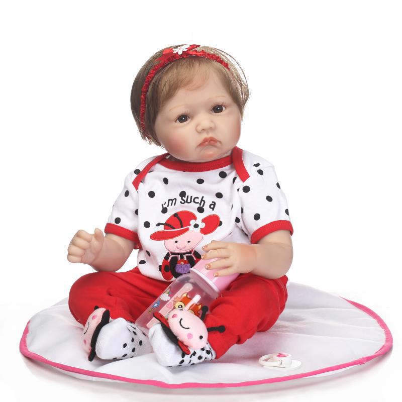NPK Realistic Soft Rubber Baby Doll - Creative Role-Playing Toy, Personalized Wedding Gift 55 cm как