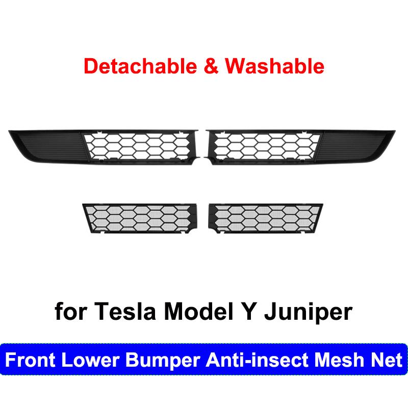 Per Tesla Model Y Juniper 2026 Griglia Racing Inferiore Paraurti Anteriore Protezione Anti-insetti Rete Rimovibile Griglie a Rete Copertura
