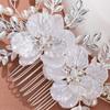 Retro Bridal Jewelry Handmade Comb Holiday Party Children's Performance Hair Accessories White Flower Pearl Hair Comb