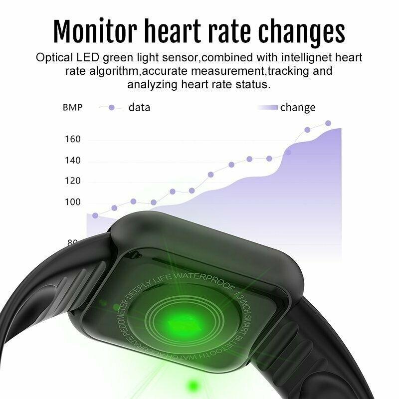 Y68 Smart Watch Bluetooth Fitness Tracker Adult Sports Watch Heart Rate Monitor Blood Pressure Smart Bracelet for Android iOS