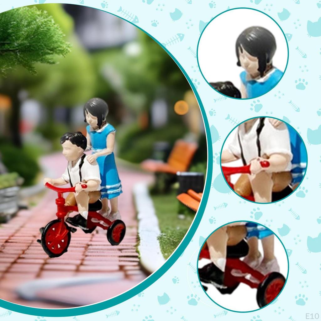 1/64 People Figure Mini Architectural Figurine Resin Role Play Tiny Model for Train Station