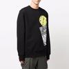Y-3 Sudadera de manga larga con cuello redondo y estampado FW21 para hombre, sudadera, negra, HF7068