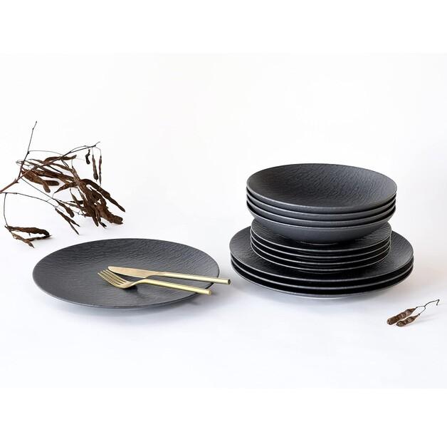 CreaTable Service Made of Slate, Black, 12 Pcs (20540)