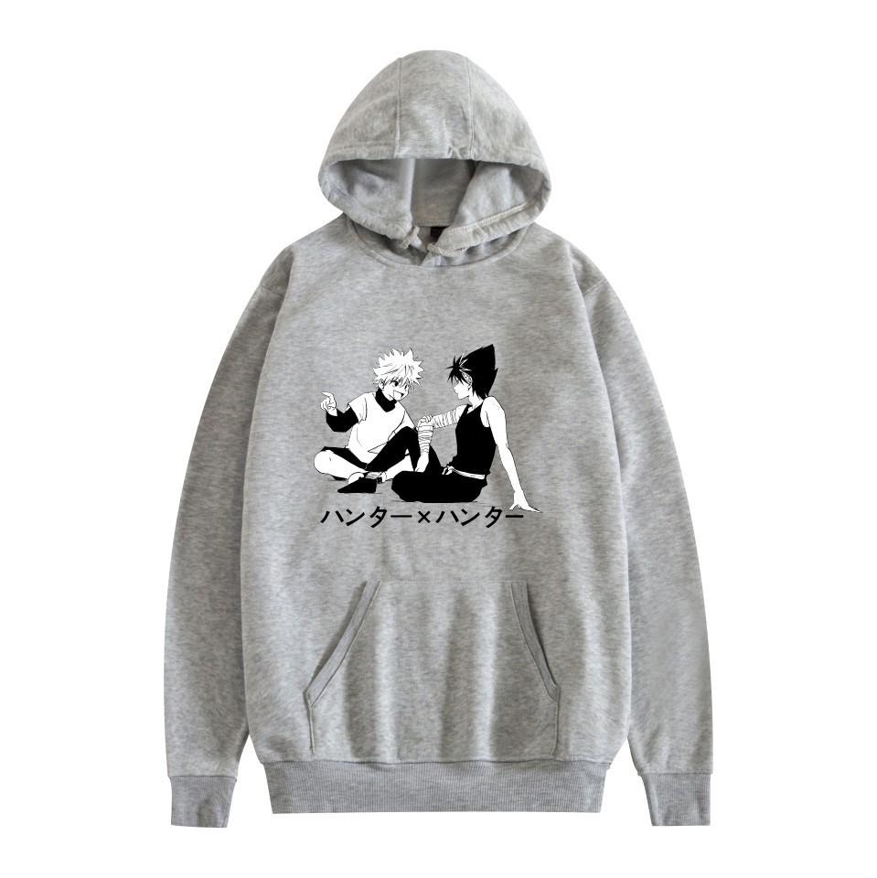 Anime Letter Print Hooded Autumn And Winter Sweater