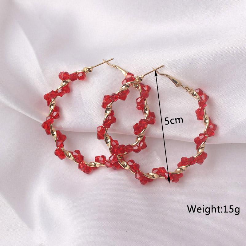 New Wine Red Geometric Hanging Earrings for Women Metal Pendants Dangle Earrings Red Color Exaggerated Drop Earrings aretes