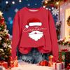 Women's Fashionable Casual Long-Sleeved Christmas Letter Print Crew-Neck Sweatshirt