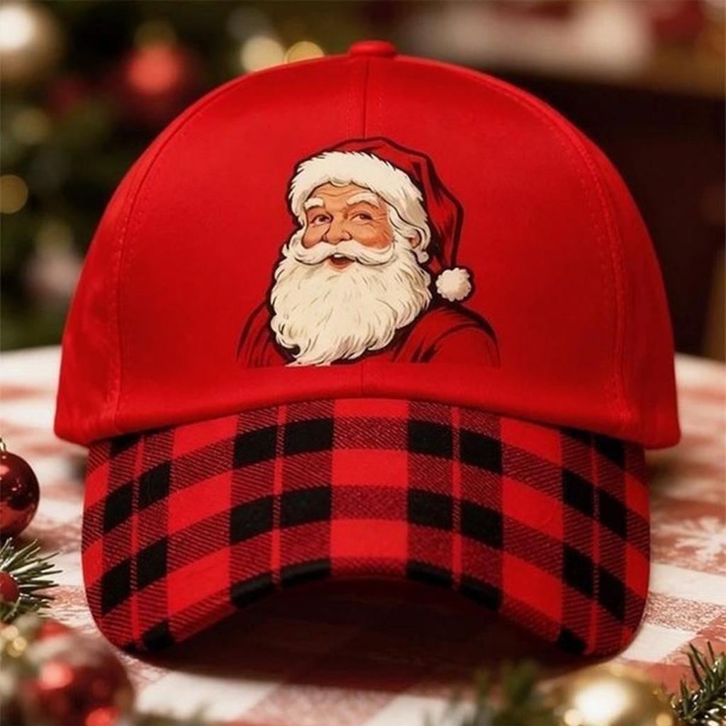 Baseball Santa Hat Festive Adjustable Embroidered Santa Claus Unisex Adult Baseball Caps For Lovers Family Friends Wife Husband
