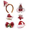 Christmas Hair Clip Santa Hat Headband Women Girl Bowknot Hairpin Cosplay Headwear for Kids Party Holiday Party Decor