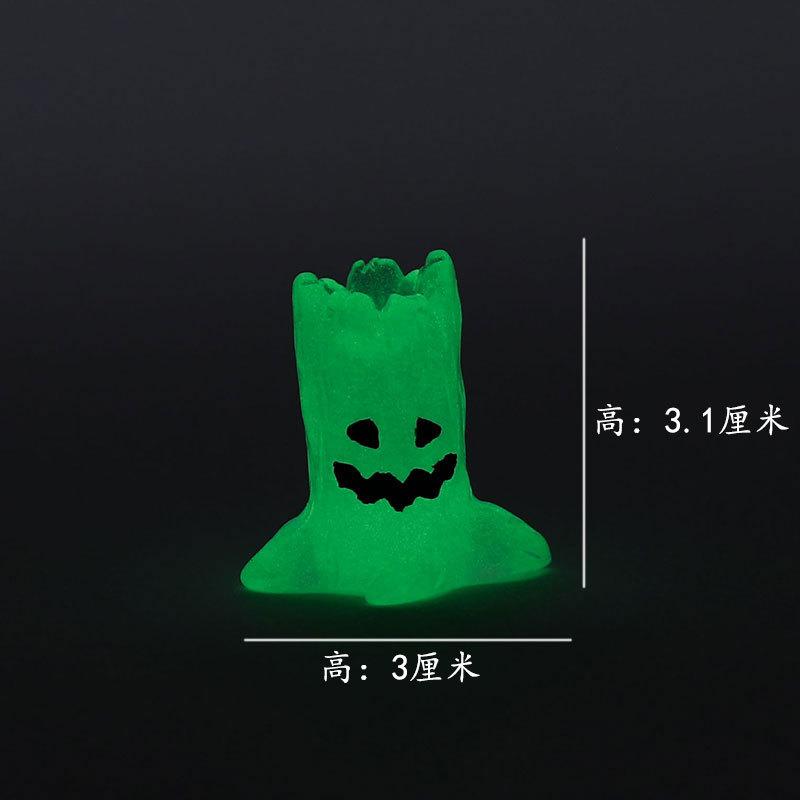 Decor Mini Luminous Ghost Ornament Halloween Decoration Coffin Pumpkin Bat Glowing Home Decoration Micro Miniature Decoration