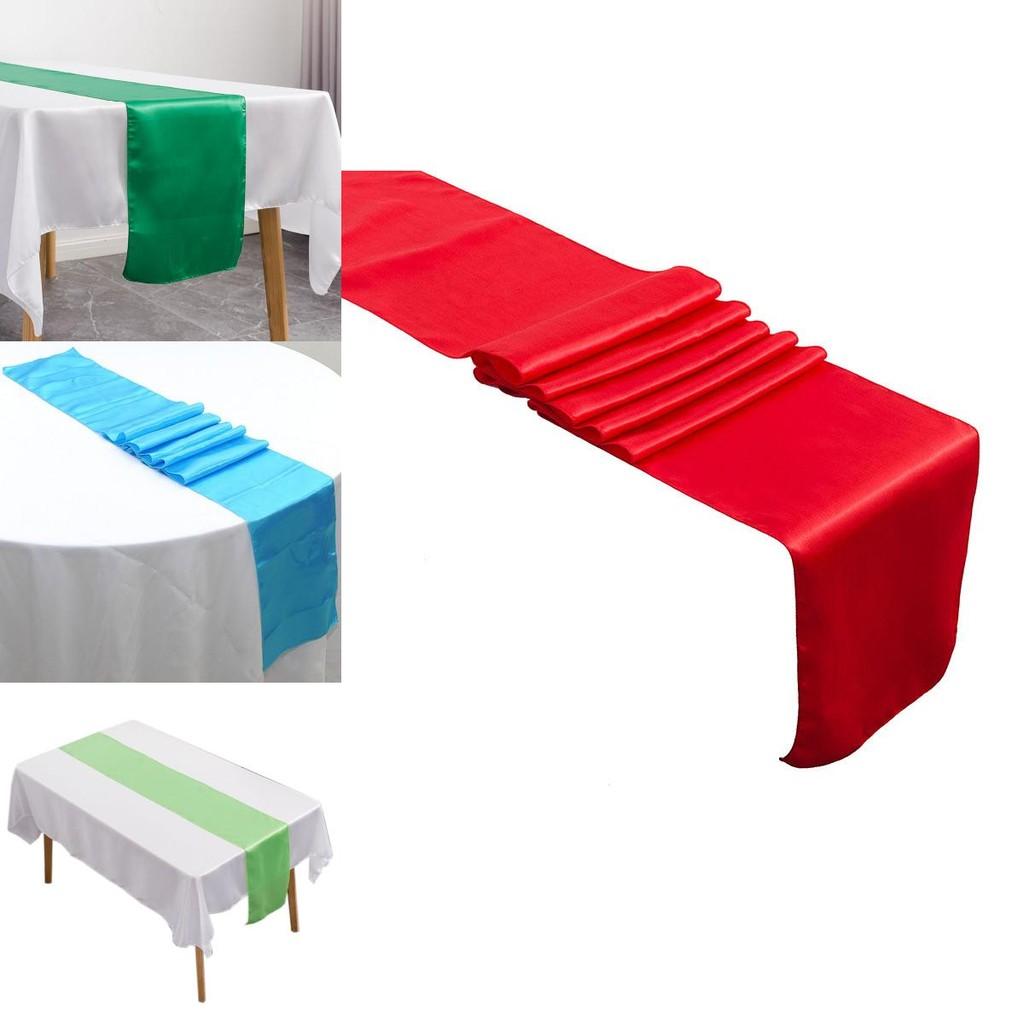 Exquisite Red Satin Table Runner For Stylish Wedding And Engagement Celebrations