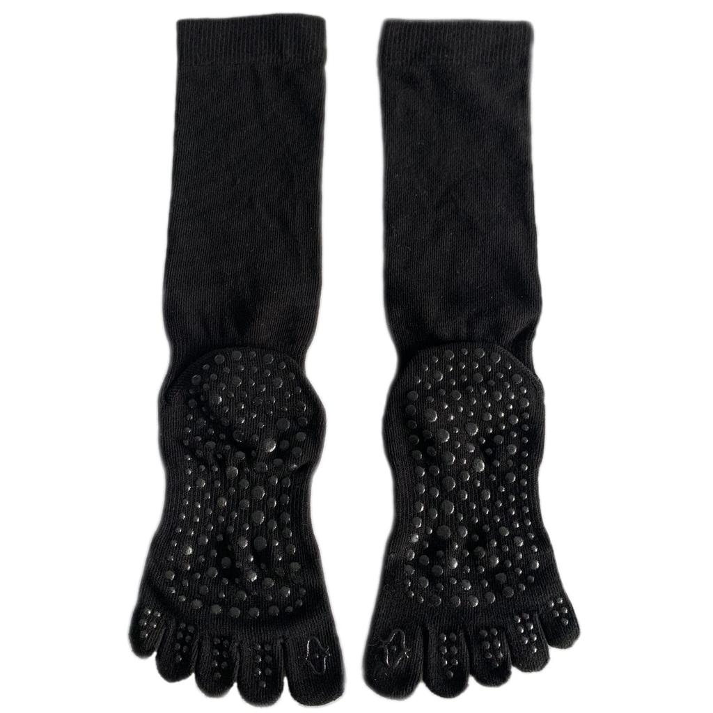 Yoga Perfect for Long and Dance Ech.Apr Women's 5-Toe Socks, 3-Pair Set, Assorted, Non-Slip, Breathable, Running, Sports, Volleyball, (Black)