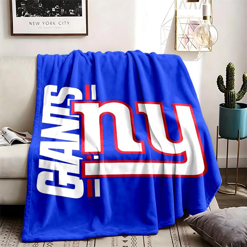 New York Giants Theme Personalized Outdoor Flannel Blankets Soft And Suitable For All Seasons Perfect For Sofas Beds And Camping