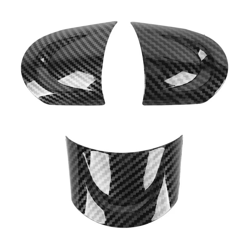 3Pcs/Set Car Steering Wheel Trim Carbon Fiber Look Interior Cover Sticker for Mini Cooper R54 R56 Clubman R55 Crossover R60