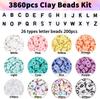 Polymer Clay and Letter Beads Friendship Bracelet Kit - 4000 Beads, 32 Grids