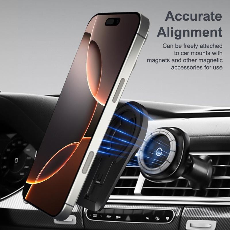 Universal Foldable Magnetic Phone Holder Rotatable Desktop Stand Double Sided Magnetic For Iphone Magsafe Samsung Car Stand