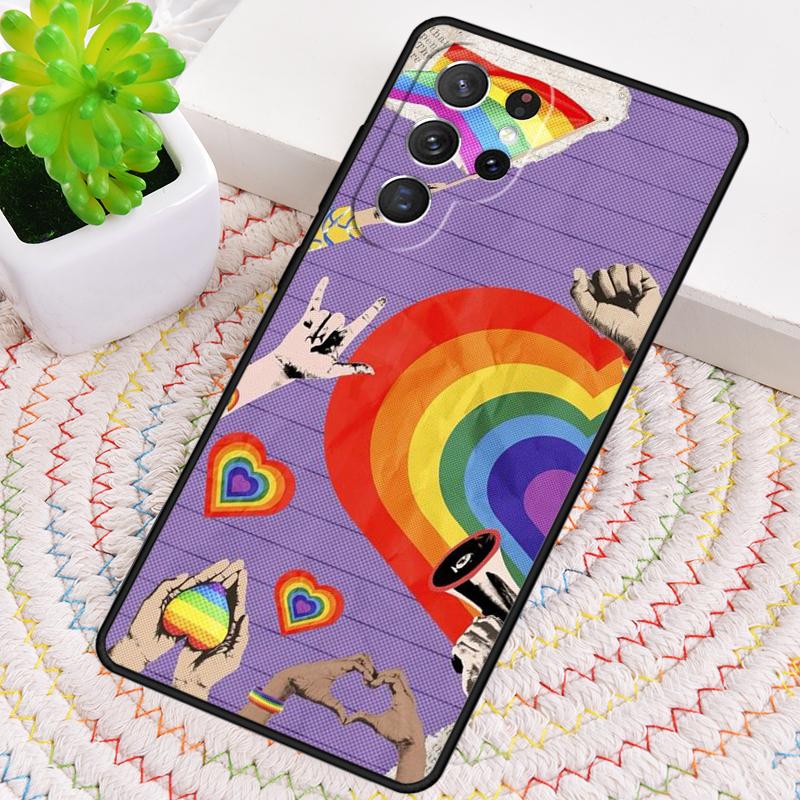 Gay Lesbian LGBT Rainbow Pride soft Silicone Phone Case For Samsung Galaxy note 10 pro S26 S24 S23 S22 S21 Plus S25Ultra Cover