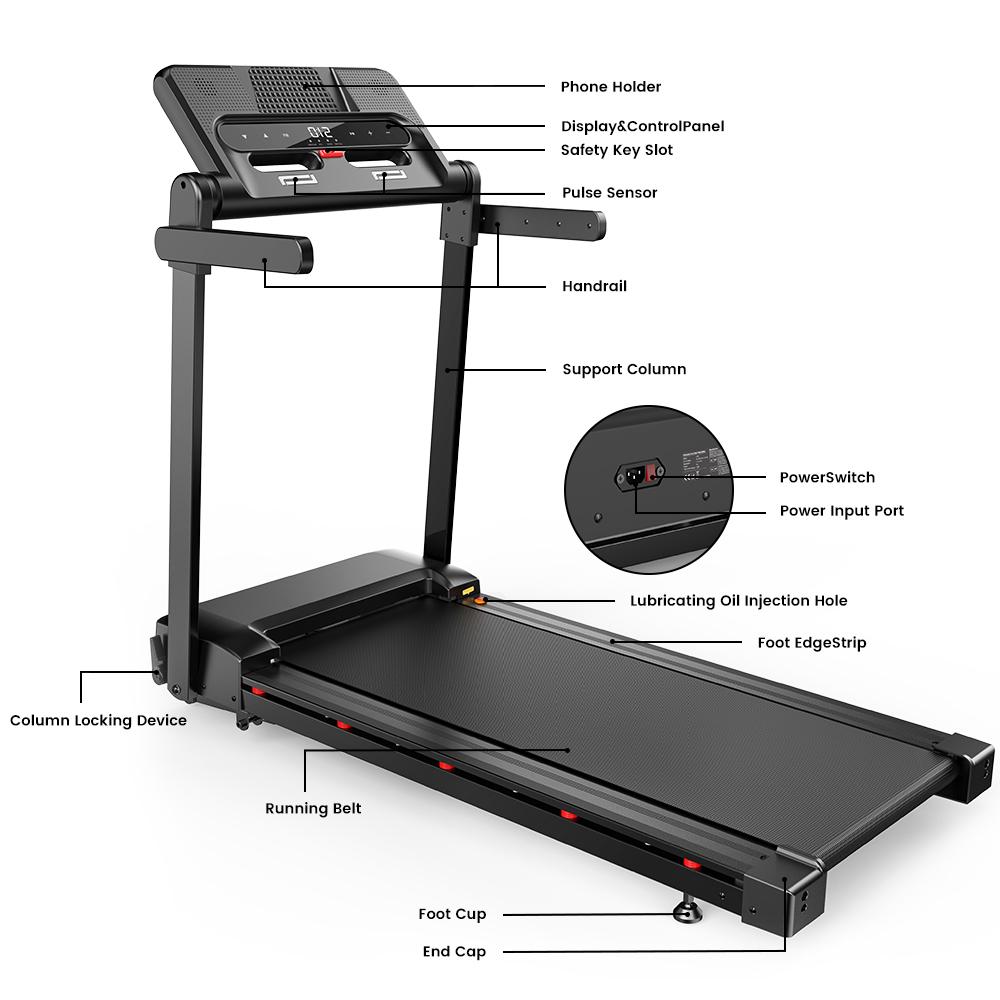 iScooter FT54 Home Treadmill 1000 × 400 mm Running Area 120KG Load With LED Display Screen &App Control