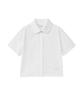 Lougeu Slim Crop Half Shirt_White