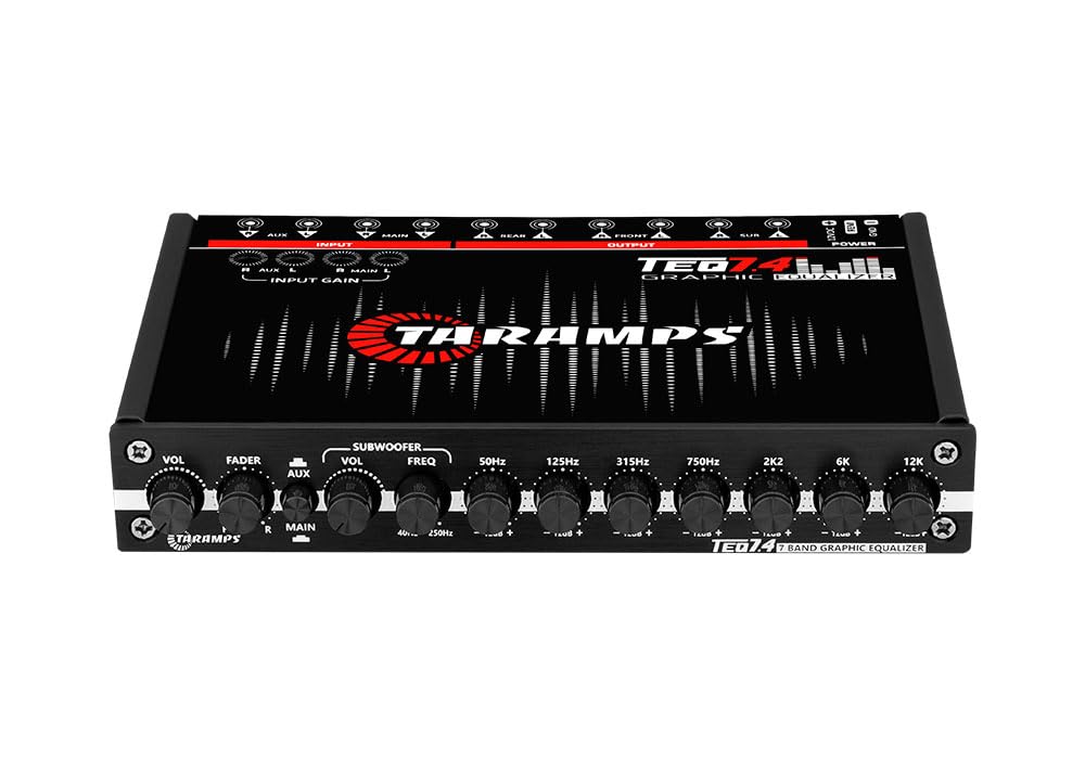 TARAMPS TEQ 7.4 Pro Car Audio System 7 Band Graphic Equalizer EQ Blue Lighting