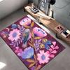 Abstract Floral Bird and Butterfly Pattern Area Rug - Pink Purple Suitable for use as an anti-slip for living room bedroom sofas