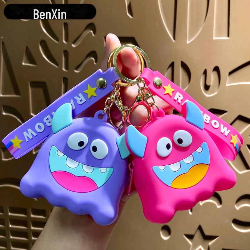 Creatively Designed Silicone Coin Purse & Keychain: Perfect for Earphones, Cards, and More - A Compact Gift!