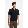 Regular Fit Cotton Silk Zipper Neck Polo Shirt Dark Blue 50560052404 