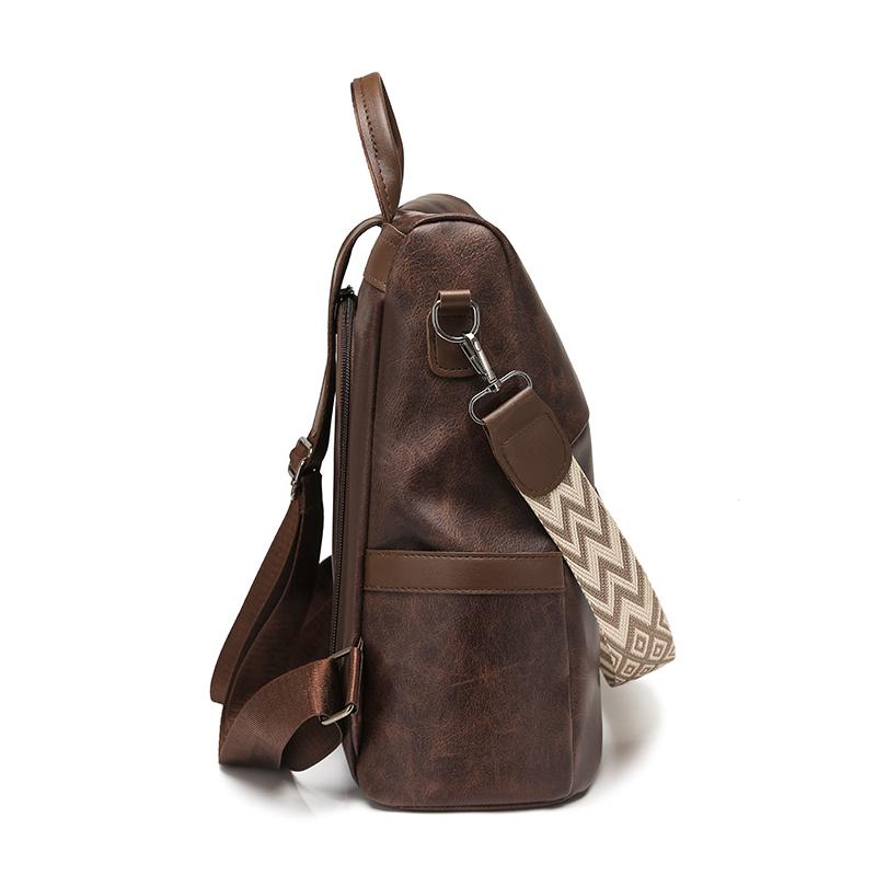 PU Backpack Women's Large Capacity Tassel Backpack Lightweight Multi-function Shoulder Bag