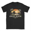 Cocoa Beach Florida Sunset Unisexs T Shirt Vacation Surf Beach Vintage Tees Short Sleeve O Neck TShirts Cotton Gift Idea Clothing
