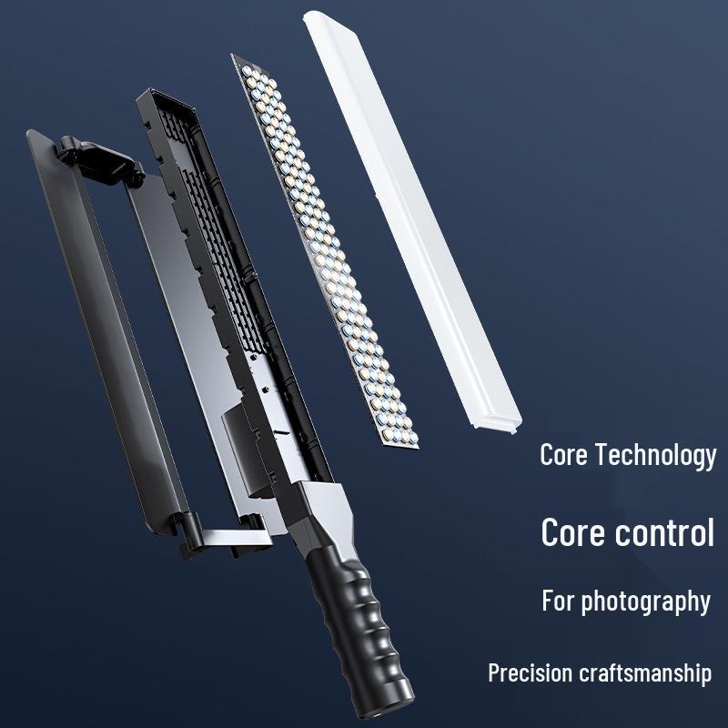 RGB Handheld LED Fill Light Stick with Barn Doors for Professional Outdoor Portrait Photography