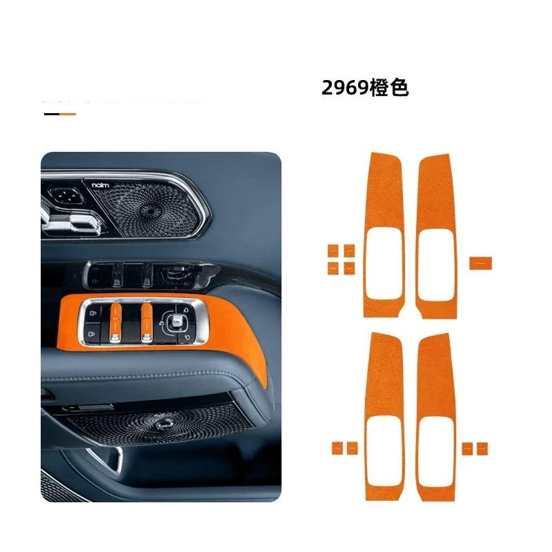 Italian Suede Interior Stickers for ZEEKR 9X 2025 2026 Car Door Window Lift Decal Air Outlet Frame Trim Strip Center Dash Panel