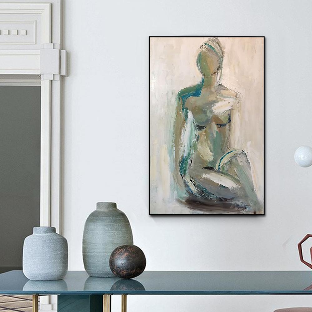 Peinture à l'huile abstraite moderne nue féminine HD affiche salon mur Art photo décoration de la maison