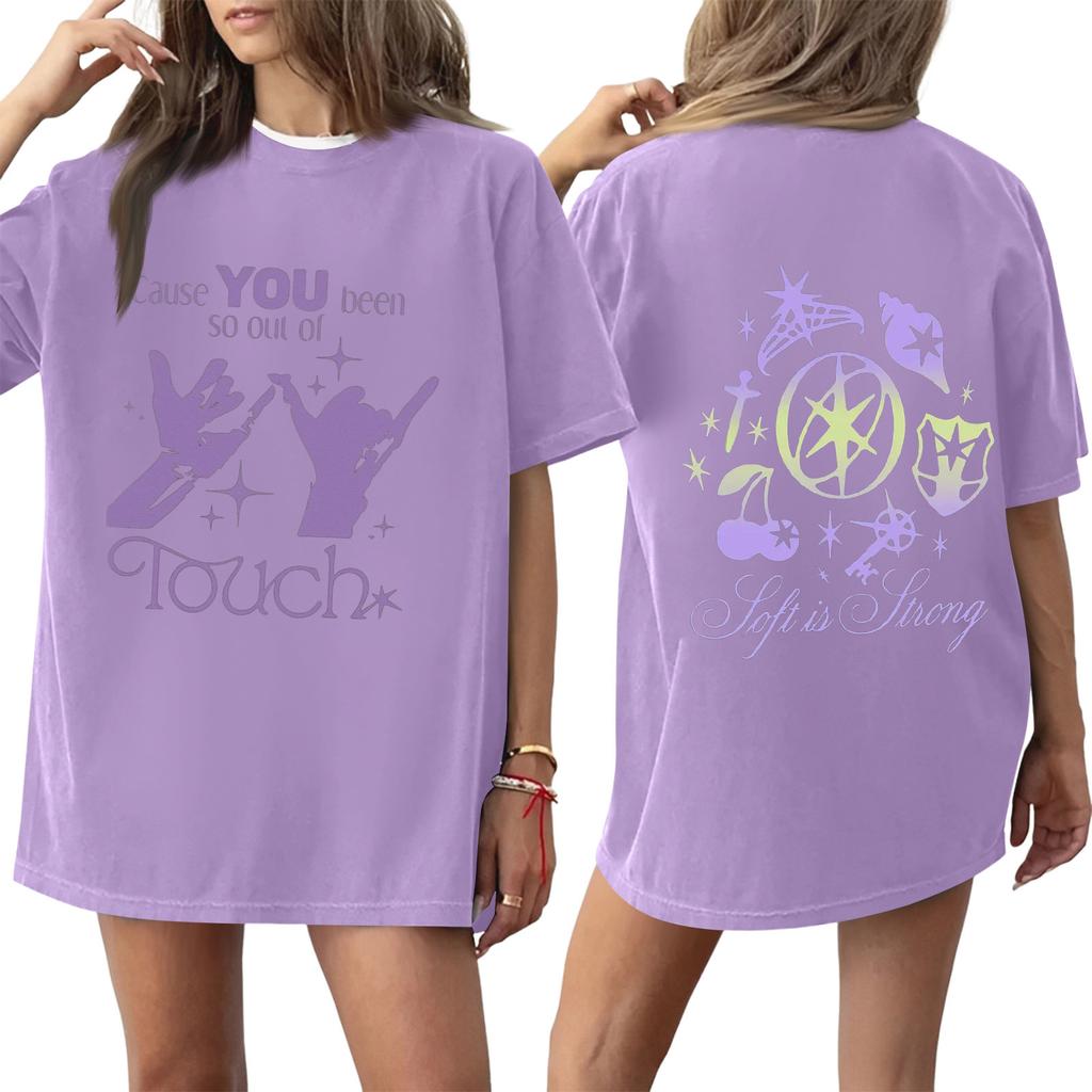 Dámské tričko s kulatým výstřihem, krátkým rukávem a potiskem