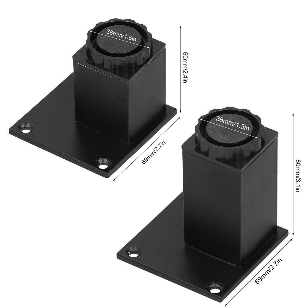 4Pcs/Set Black Furniture Leg Aluminum Alloy Sturdy Adjustable Cabinet Leg Adjustable 60mm/80mm Square Furniture Leg